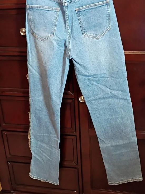 Fashion Nova Straight Leg Patchwork Jeans - Picture 5 of 5